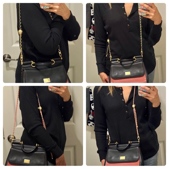 Dolce Gabbana Medium Miss Sicily Dauphine Bag Black Pink with online COA - Picture 10 of 17